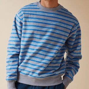 Retro Vintage Inspired UO Reverse Stripe Crew Neck Sweatshirt